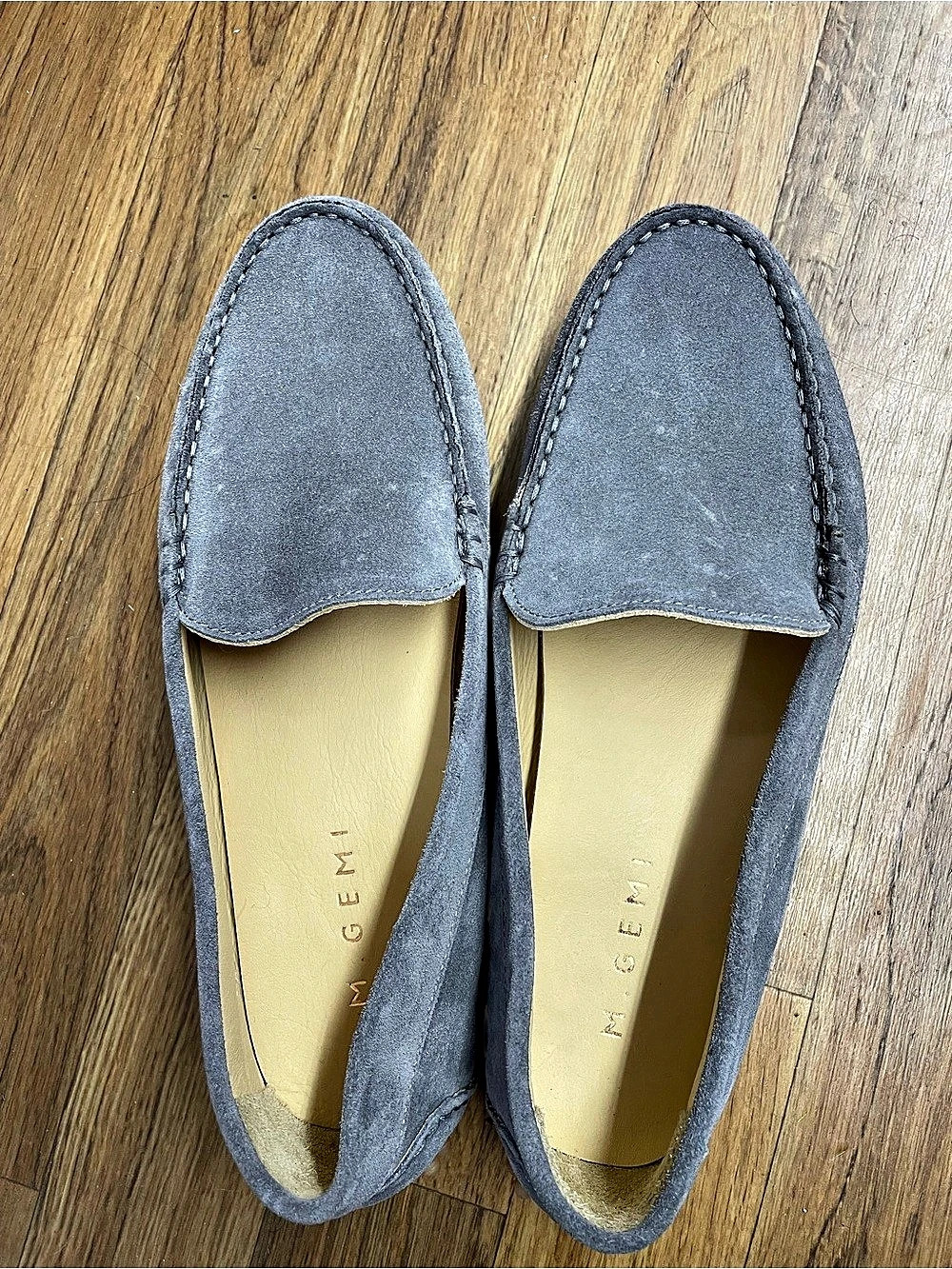 M Gemi Suede Driving Loafers Gray EU 39